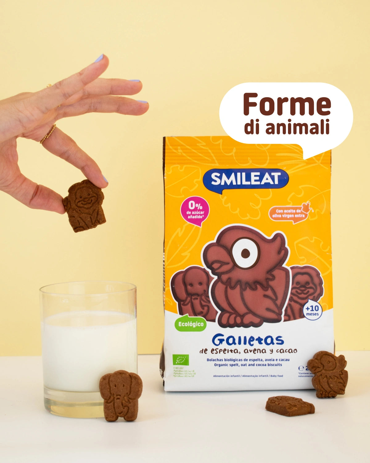 Biscotti biologici di farro, avena e cacao