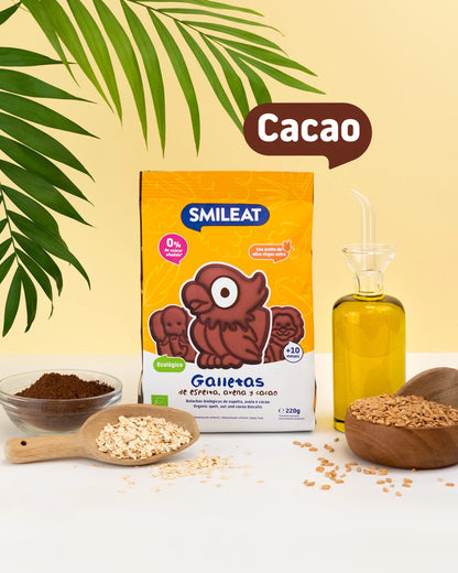 Biscotti biologici di farro, avena e cacao