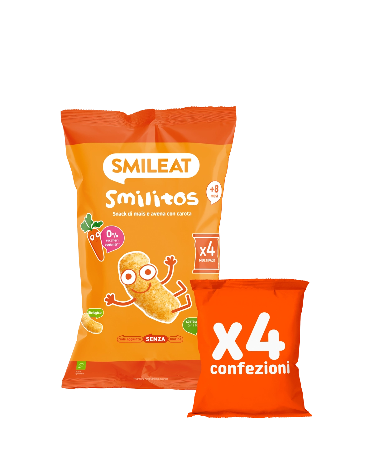 Smilitos snack di mais e avena con carota